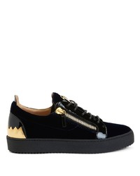 Baskets basses en cuir bleu marine Giuseppe Zanotti