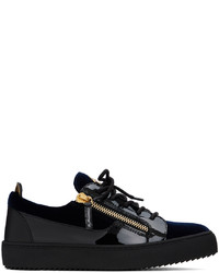 Baskets basses en cuir bleu marine Giuseppe Zanotti