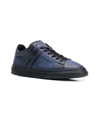 Baskets basses en cuir bleu marine Hogan