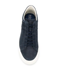 Baskets basses en cuir bleu marine Hogan