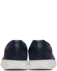 Baskets basses en cuir bleu marine Ferragamo