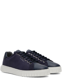 Baskets basses en cuir bleu marine Ferragamo