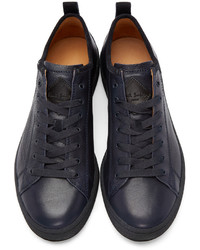 Baskets basses en cuir bleu marine Paul Smith