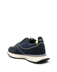 Baskets basses en cuir bleu marine BOSS