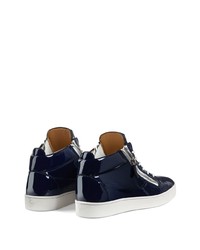 Baskets basses en cuir bleu marine Giuseppe Zanotti