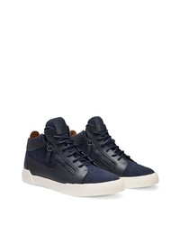 Baskets basses en cuir bleu marine Giuseppe Zanotti