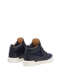 Baskets basses en cuir bleu marine Giuseppe Zanotti