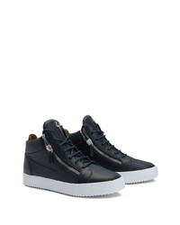 Baskets basses en cuir bleu marine Giuseppe Zanotti