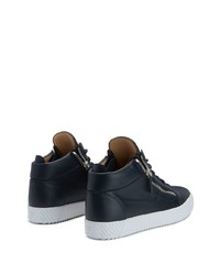 Baskets basses en cuir bleu marine Giuseppe Zanotti