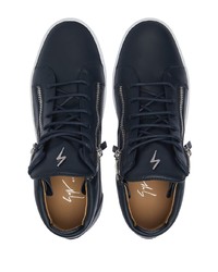 Baskets basses en cuir bleu marine Giuseppe Zanotti