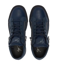 Baskets basses en cuir bleu marine Giuseppe Zanotti