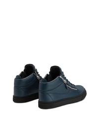 Baskets basses en cuir bleu marine Giuseppe Zanotti