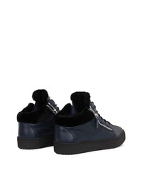 Baskets basses en cuir bleu marine Giuseppe Zanotti