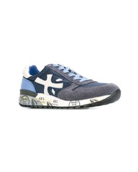 Baskets basses en cuir bleu marine Premiata