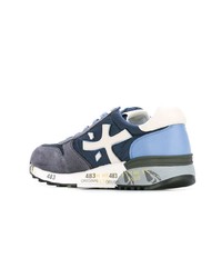 Baskets basses en cuir bleu marine Premiata