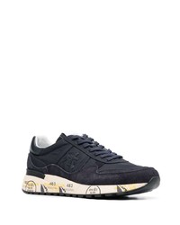 Baskets basses en cuir bleu marine Premiata