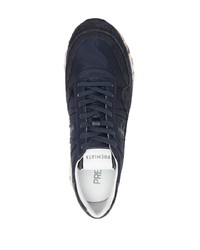 Baskets basses en cuir bleu marine Premiata