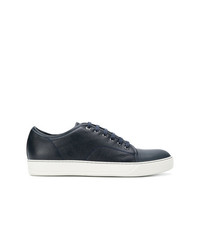 Baskets basses en cuir bleu marine Lanvin