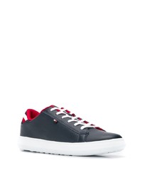 Baskets basses en cuir bleu marine Tommy Hilfiger