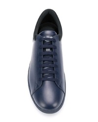 Baskets basses en cuir bleu marine Ea7 Emporio Armani