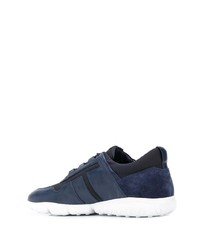 Baskets basses en cuir bleu marine Tod's