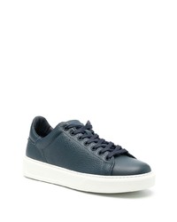 Baskets basses en cuir bleu marine Woolrich