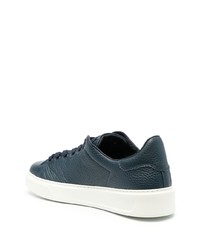 Baskets basses en cuir bleu marine Woolrich