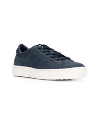 Baskets basses en cuir bleu marine Tod's