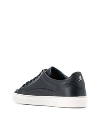 Baskets basses en cuir bleu marine Philipp Plein