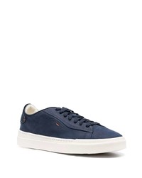 Baskets basses en cuir bleu marine Santoni