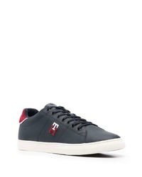 Baskets basses en cuir bleu marine Tommy Jeans