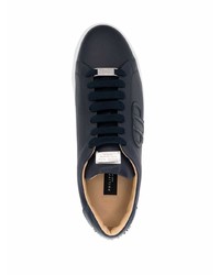 Baskets basses en cuir bleu marine Philipp Plein