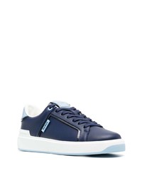 Baskets basses en cuir bleu marine Balmain