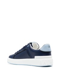 Baskets basses en cuir bleu marine Balmain