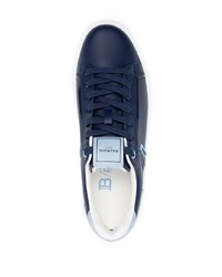 Baskets basses en cuir bleu marine Balmain