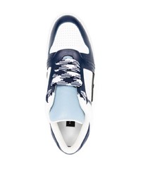 Baskets basses en cuir bleu marine Philipp Plein