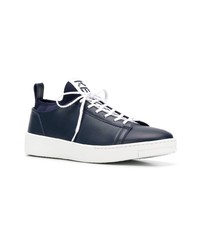 Baskets basses en cuir bleu marine Kenzo