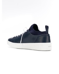 Baskets basses en cuir bleu marine Kenzo