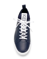 Baskets basses en cuir bleu marine Kenzo