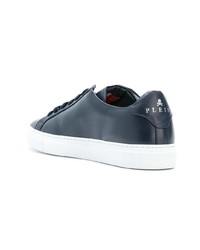 Baskets basses en cuir bleu marine Philipp Plein