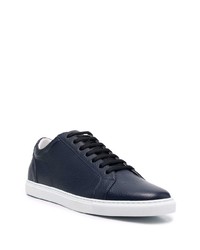 Baskets basses en cuir bleu marine Corneliani