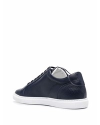 Baskets basses en cuir bleu marine Corneliani