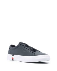 Baskets basses en cuir bleu marine Tommy Jeans