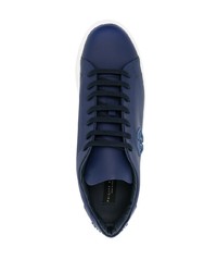 Baskets basses en cuir bleu marine Philipp Plein