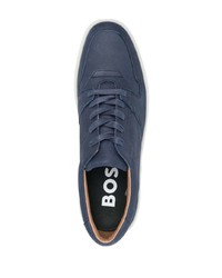 Baskets basses en cuir bleu marine BOSS