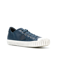 Baskets basses en cuir bleu marine Philippe Model