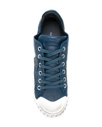 Baskets basses en cuir bleu marine Philippe Model