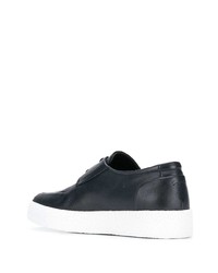 Baskets basses en cuir bleu marine Giorgio Armani