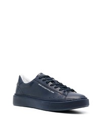 Baskets basses en cuir bleu marine MSGM