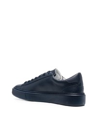 Baskets basses en cuir bleu marine MSGM